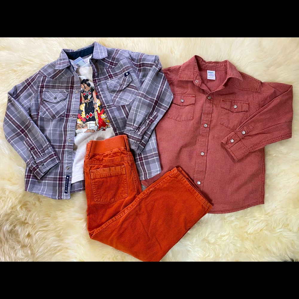 Lucky Brand Flannel & Gymboree Shirts / Native Tee